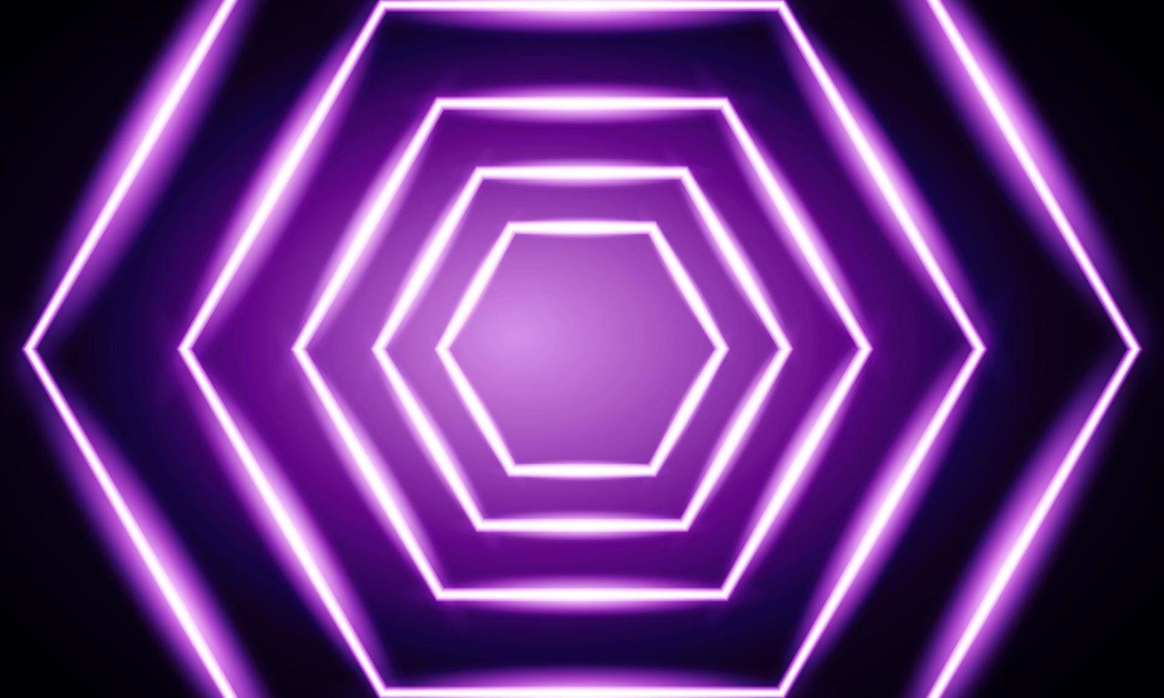 polygon abstrakter neoneffekt. Tunnel der digitalen Technologie, abstrakter Hintergrund der futuristischen Technologie. 3D-Rendering vektor