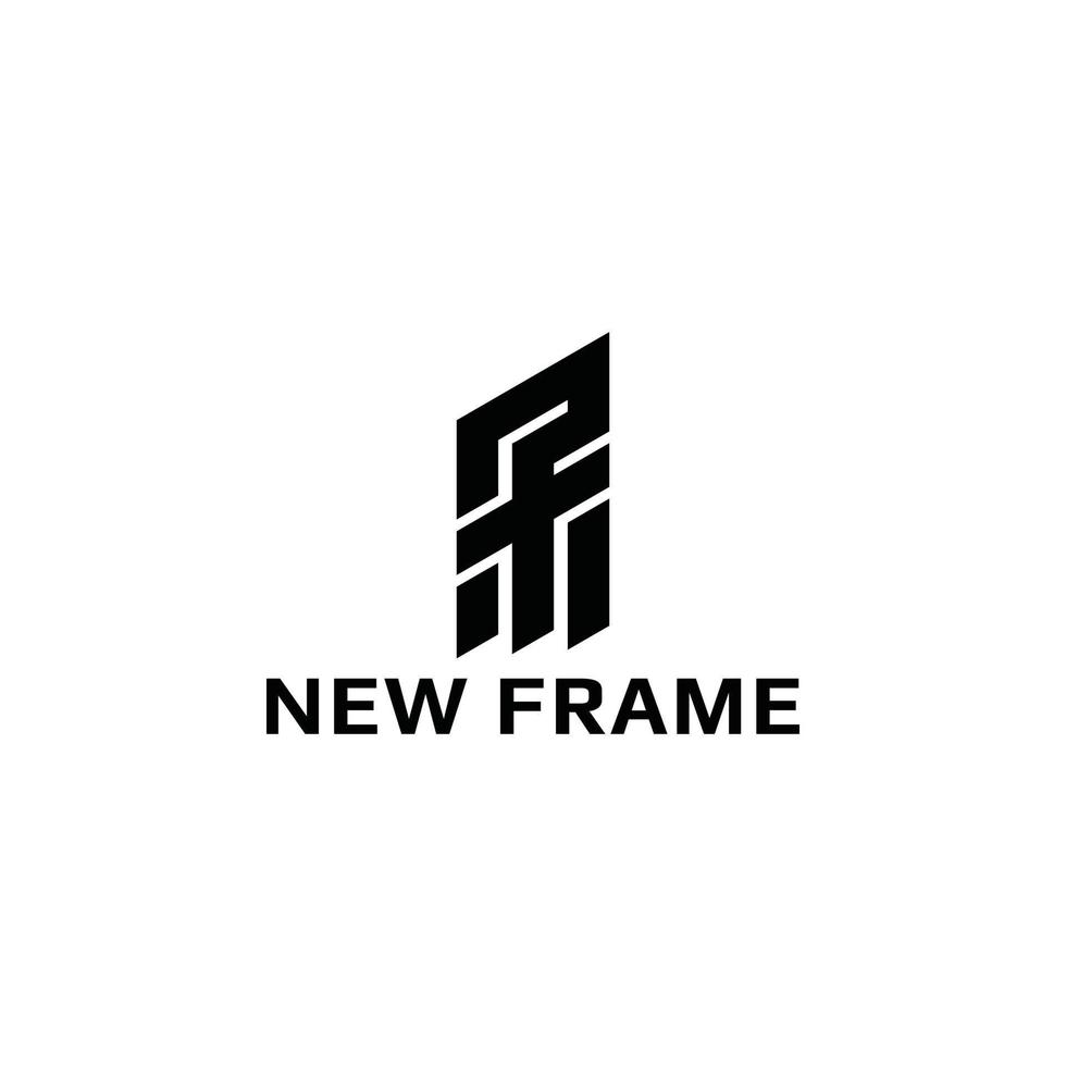 abstrakt första brev nf eller fn logotyp i svart Färg isolerat i vit bakgrund applicerad för Kläder och kläder logotyp också lämplig för de märken eller företag ha första namn fn eller nf. vektor