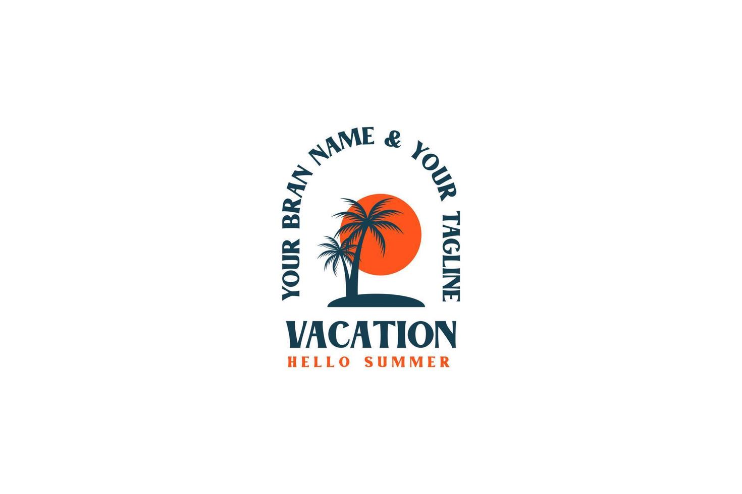 Strandurlaub-Logo-Design-Vorlage vektor