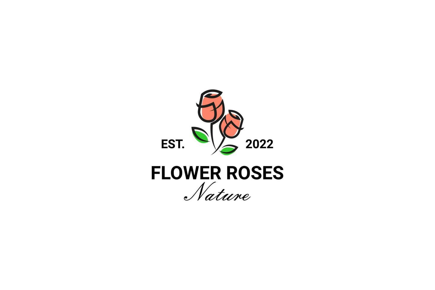 Rosenblumen-Logo-Design-Vorlage vektor