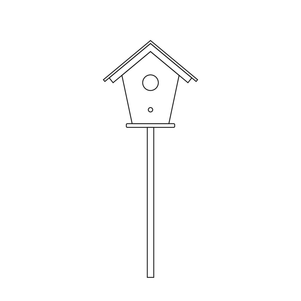 fågel hus översikt ikon illustration på vit bakgrund vektor