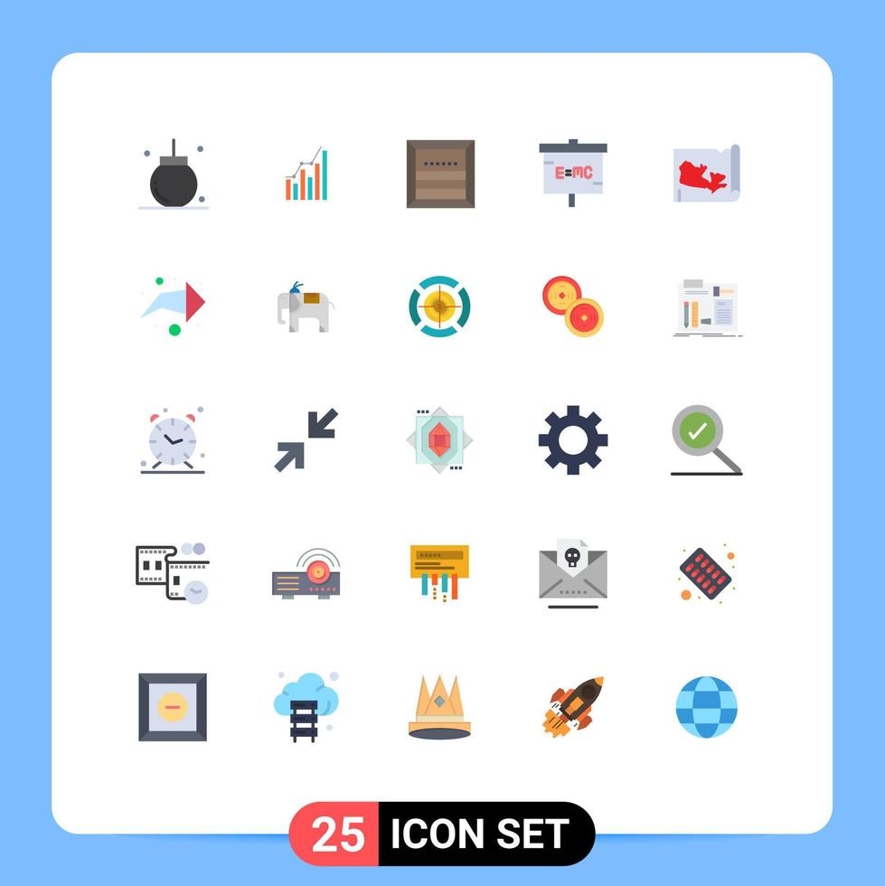 redigerbar vektor linje packa av 25 enkel platt färger av utbildning e diagram handel låda redigerbar vektor design element