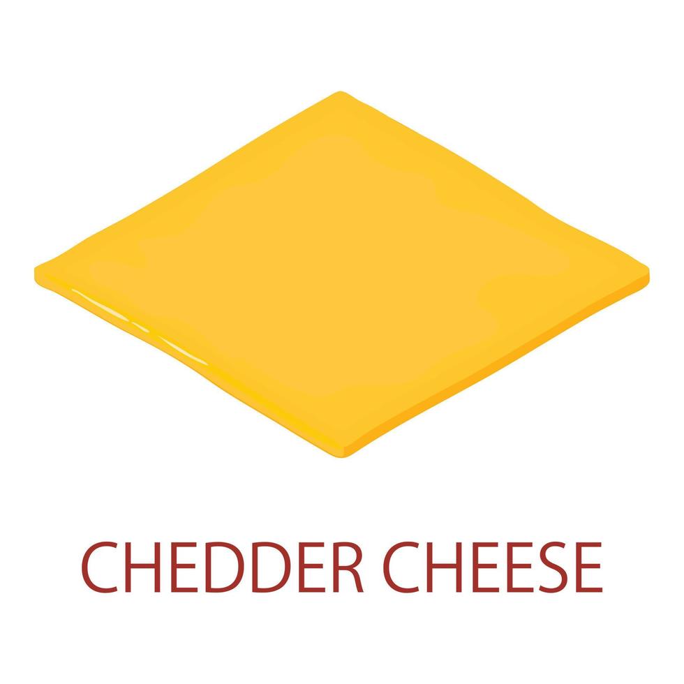 Cheddar-Käse-Symbol, isometrischer Stil vektor