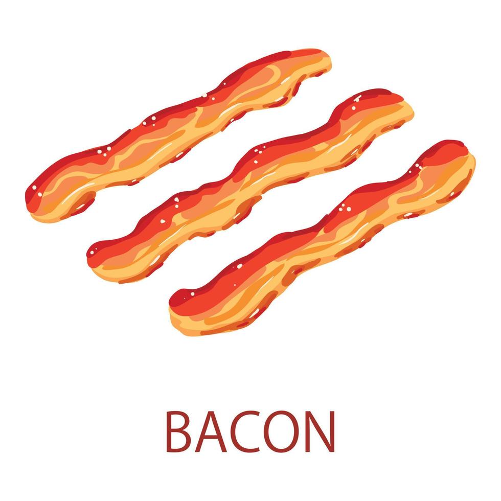 bacon ikon, isometrisk stil vektor