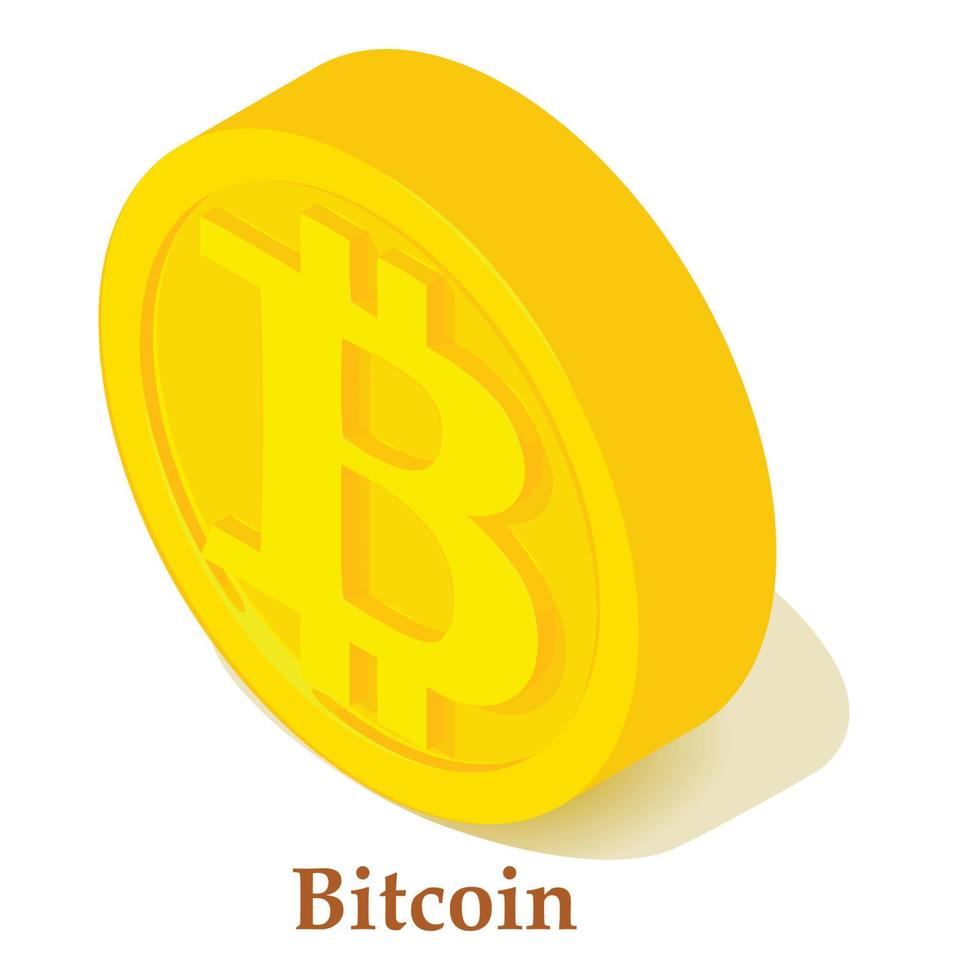 Bitcoin-Symbol, isometrischer Stil vektor
