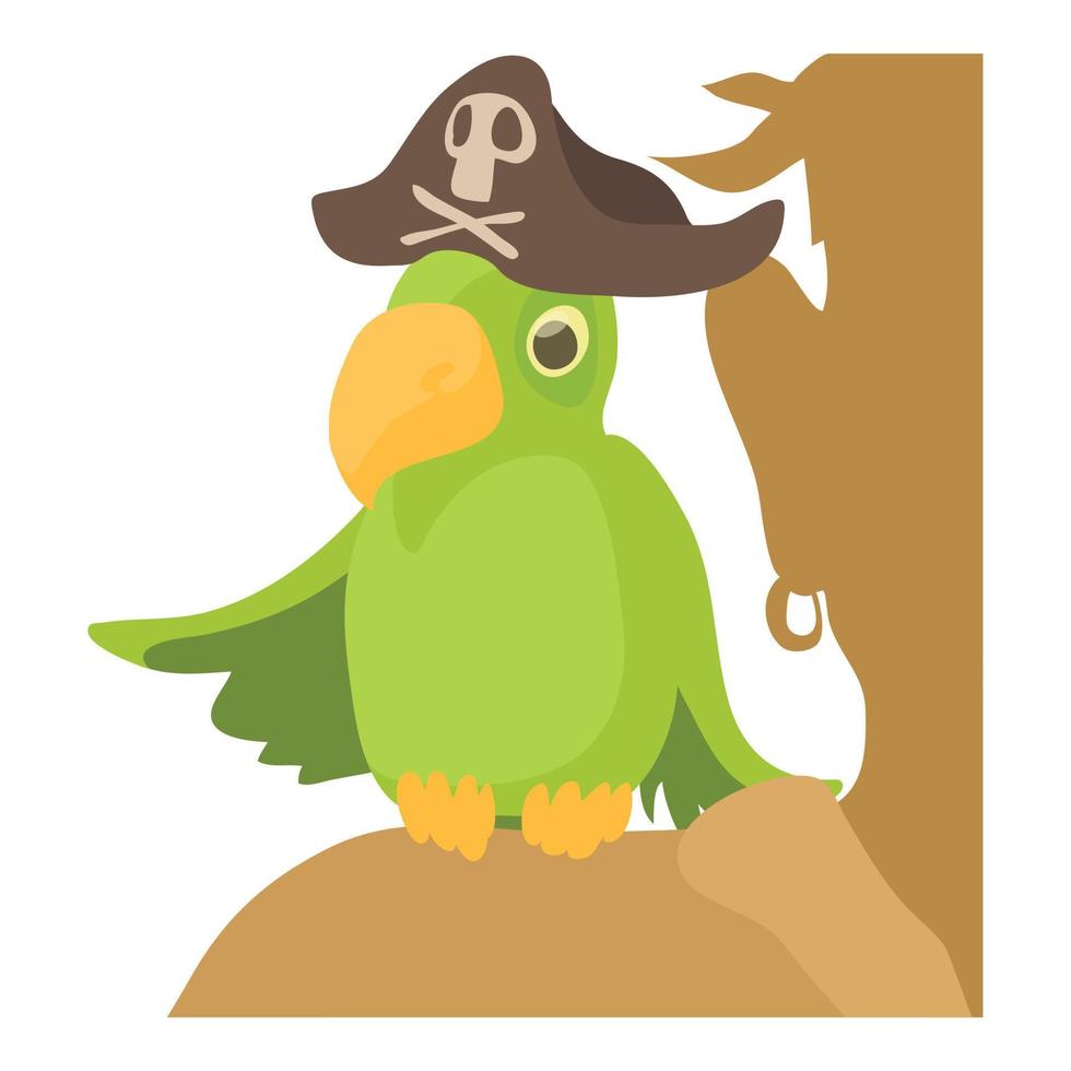 pirat papegoja ikon, tecknad serie stil vektor