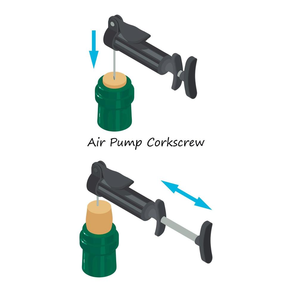 luft pump korkskruv ikon, isometrisk stil vektor