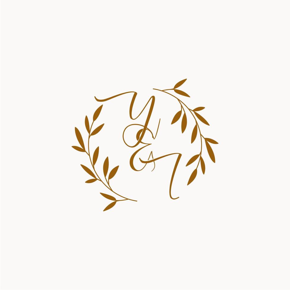 yi anfängliches Hochzeitsmonogramm-Logo vektor