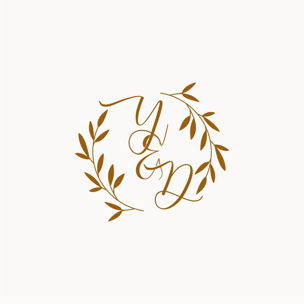yd första bröllop monogram logotyp vektor