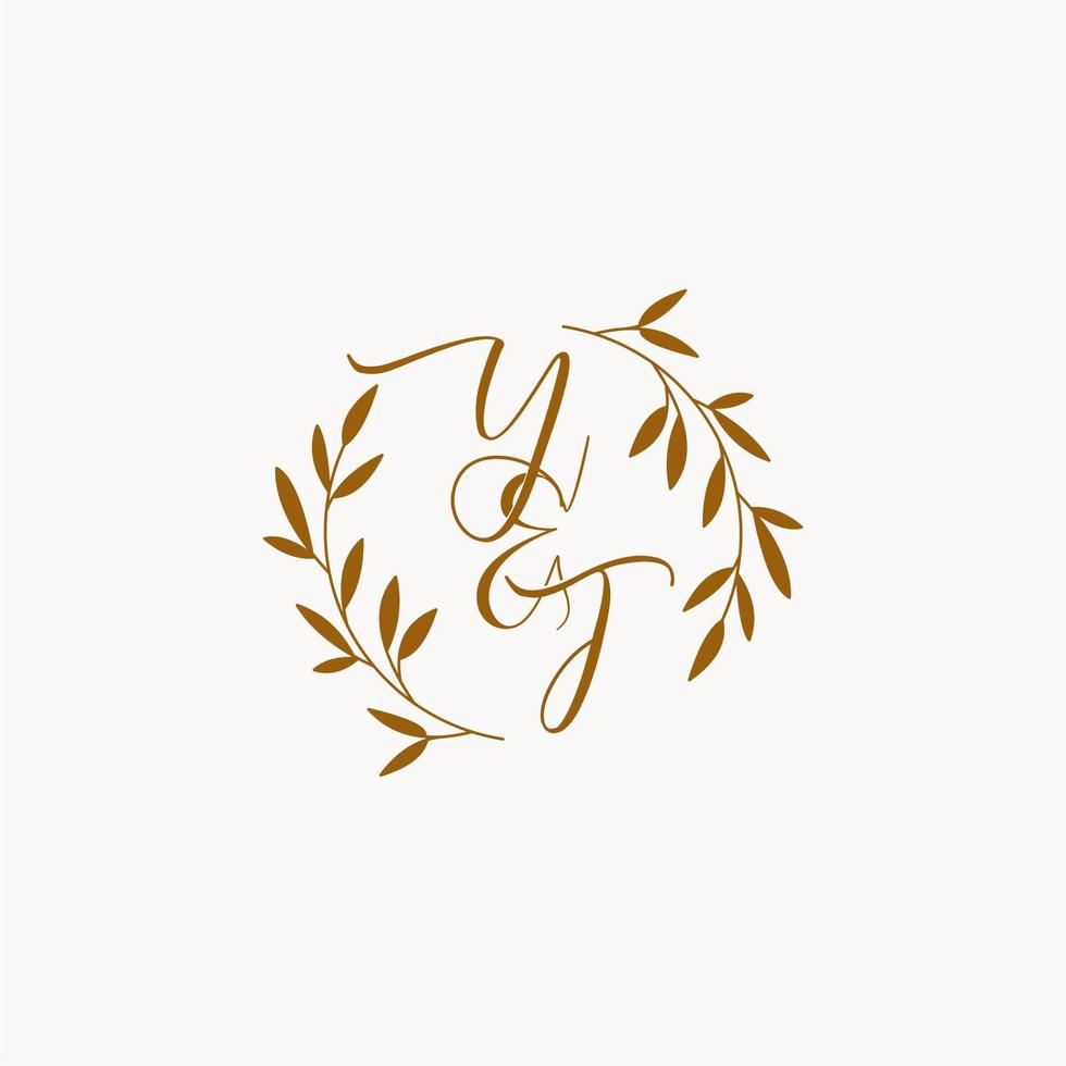 yt anfängliches Hochzeitsmonogramm-Logo vektor