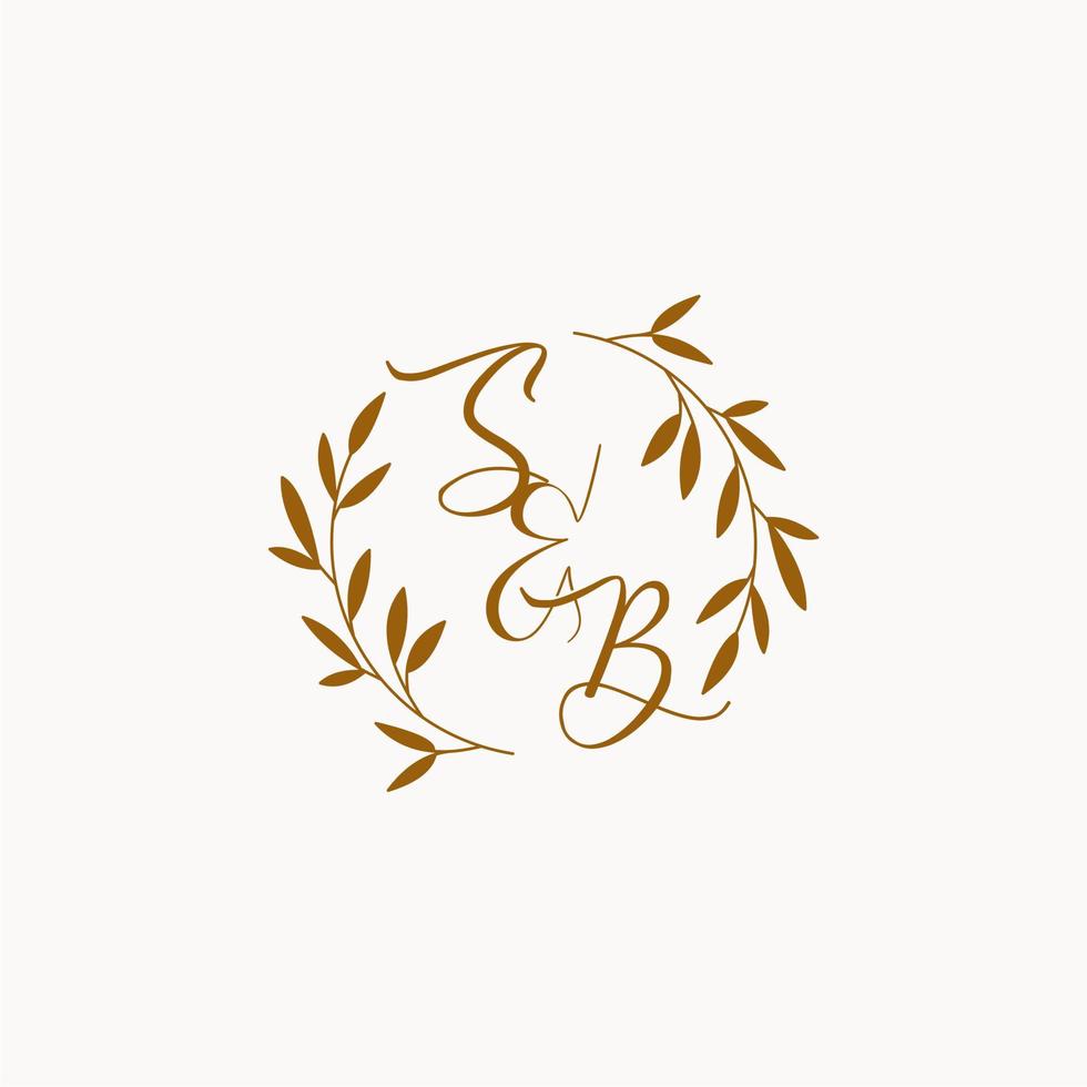 sb första bröllop monogram logotyp vektor