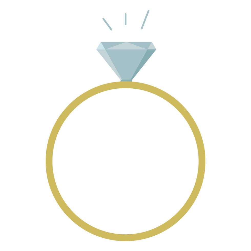bröllop ringa ikon med en diamant. vektor illustration