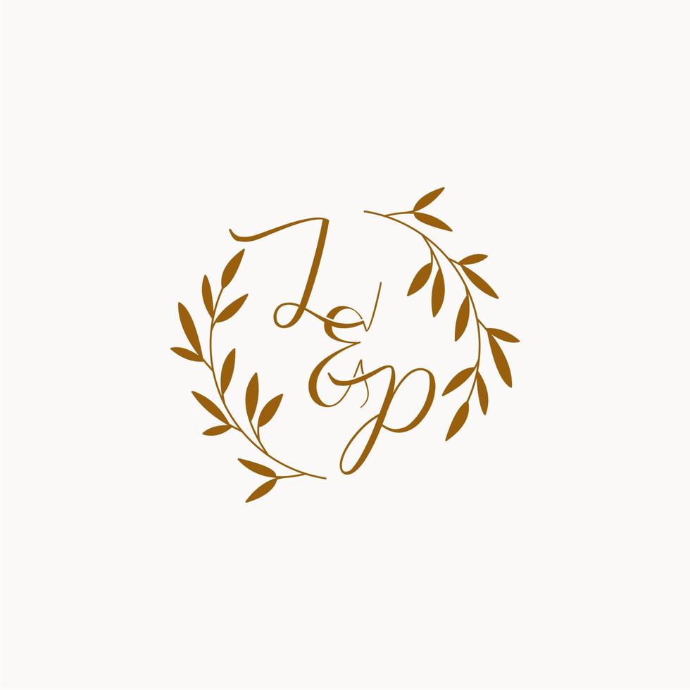 lp anfängliches Hochzeitsmonogramm-Logo vektor