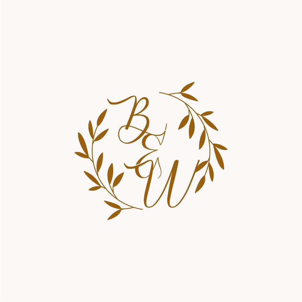 bw första bröllop monogram logotyp vektor