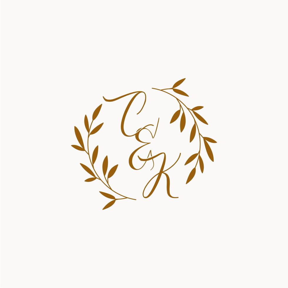 ck anfängliches Hochzeitsmonogramm-Logo vektor