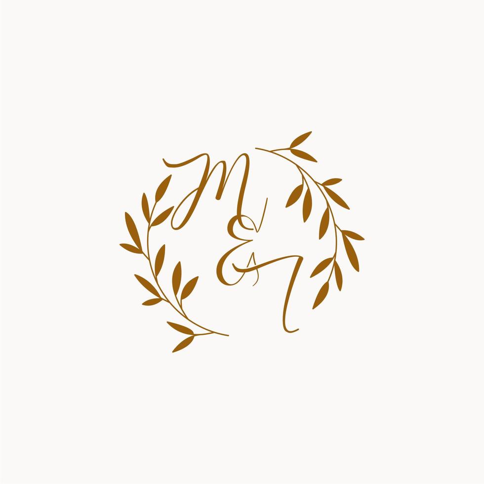 mi anfängliches Hochzeitsmonogramm-Logo vektor