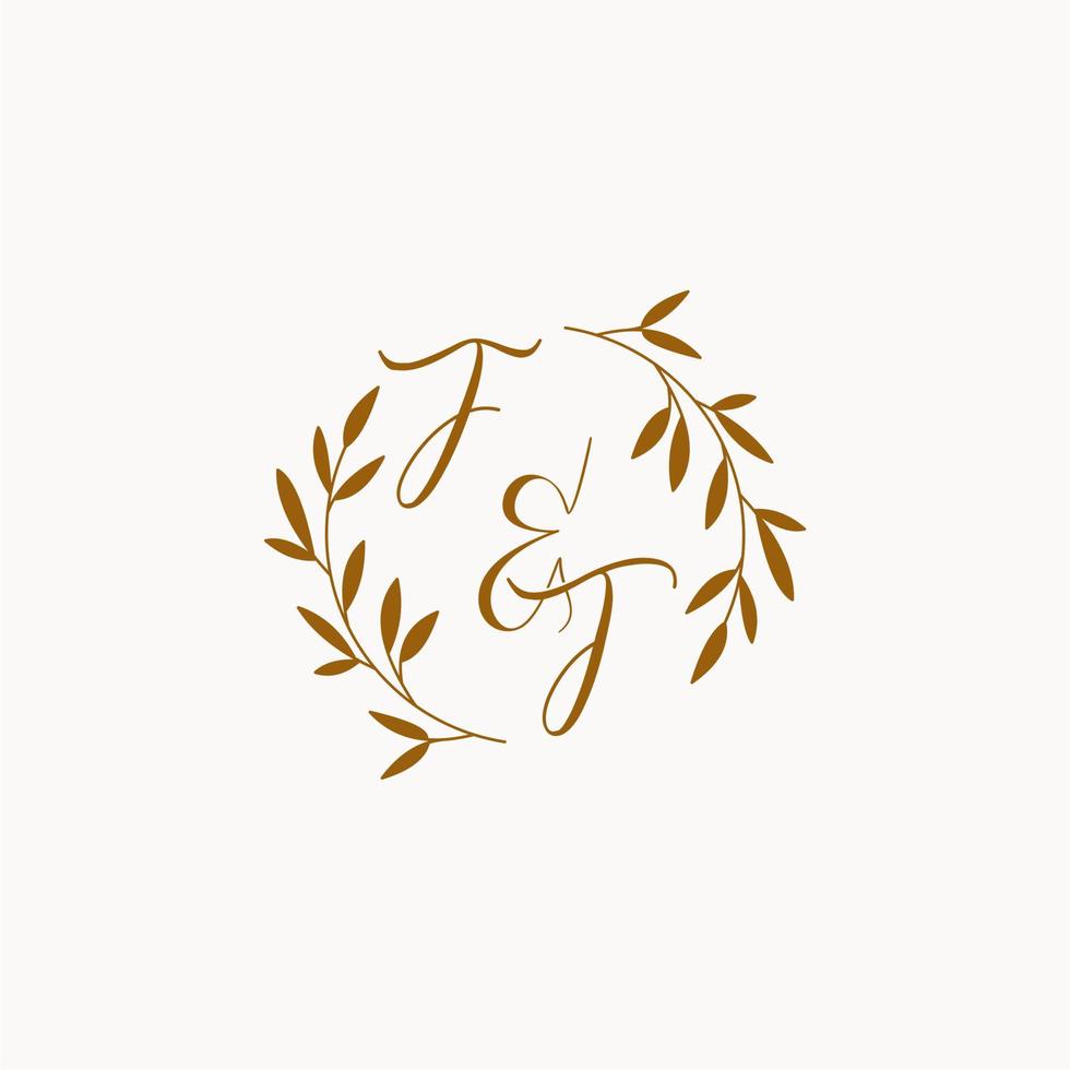 ft anfängliches Hochzeitsmonogramm-Logo vektor