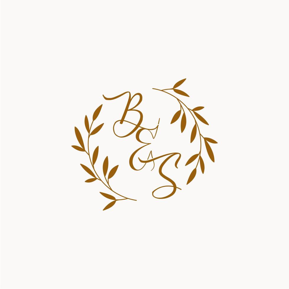 bs första bröllop monogram logotyp vektor