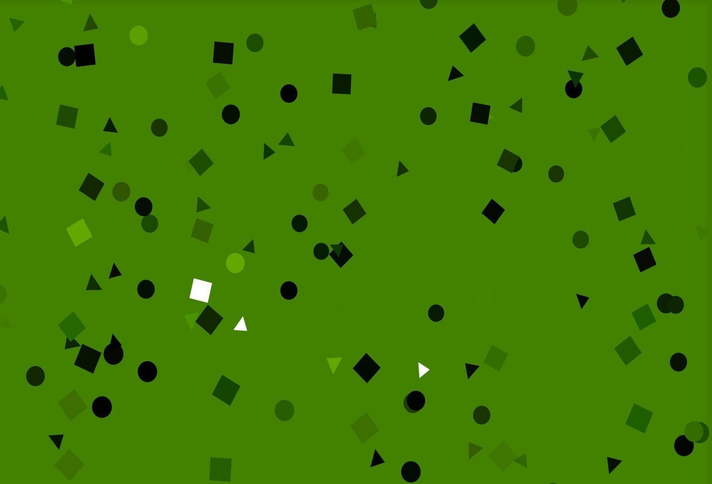 hellgrüner Vektorhintergrund mit Dreiecken, Kreisen, Würfeln. vektor