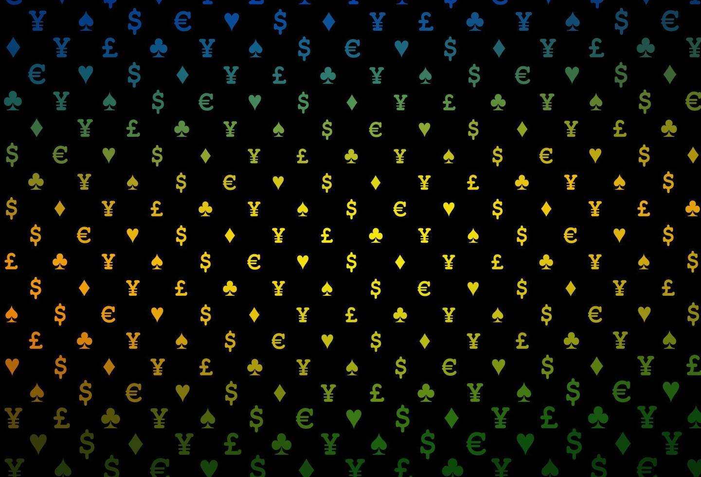 dunkelblauer, gelber Vektorhintergrund mit Kartenzeichen. vektor