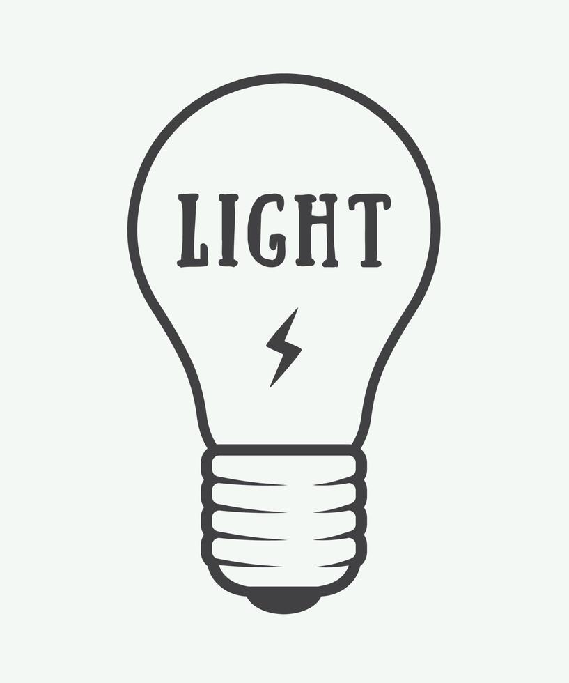 årgång lampa och belysning logotyp, emblem, bricka och design element. vektor illustration
