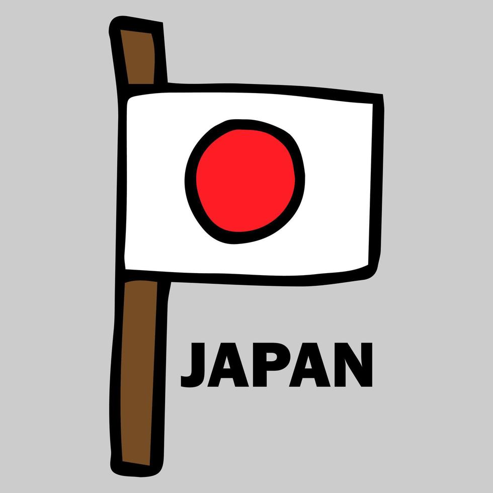 japan flagga hand dragen vektor