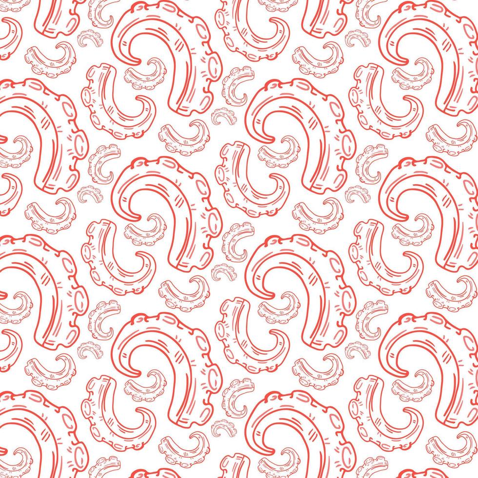 Tintenfischtentakel - Muster. handgezeichnete illustration mit pnik-farbe vektor