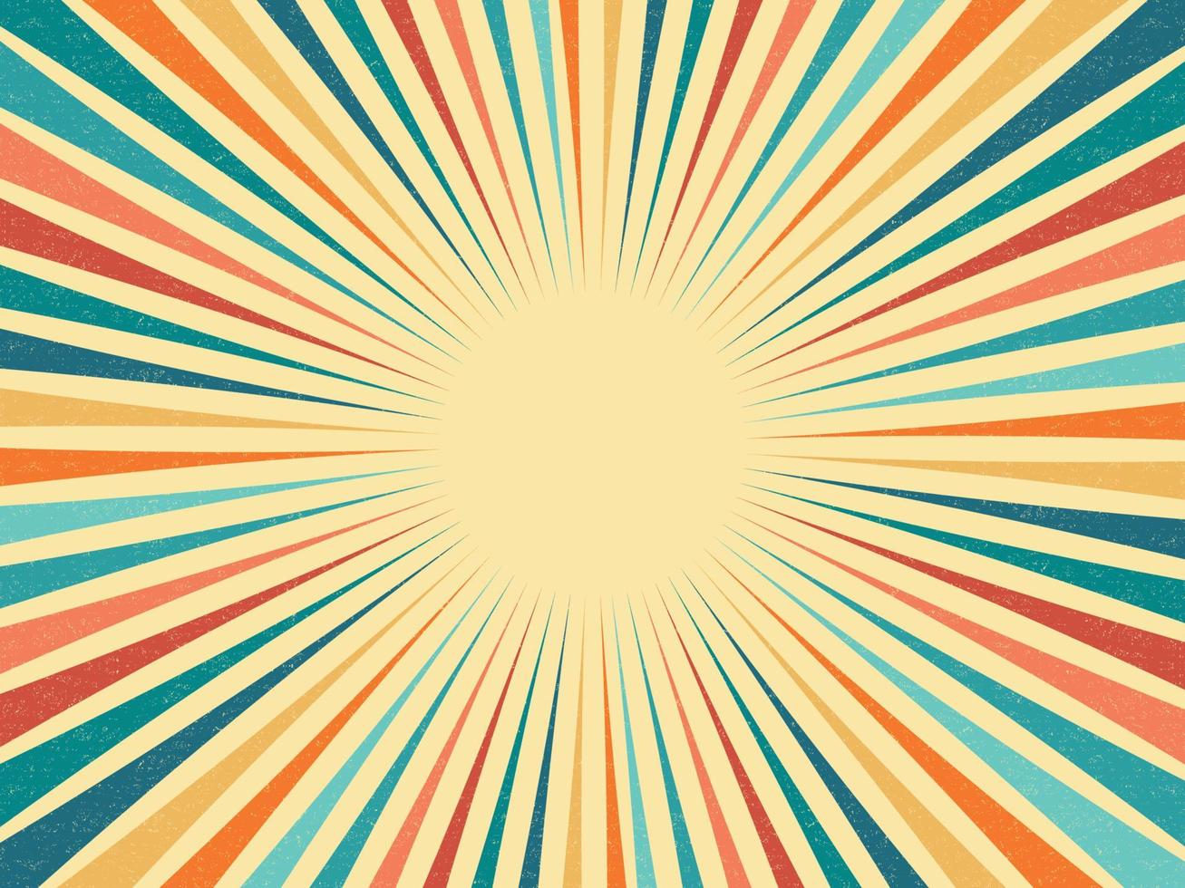 Vintage Sonne Retro-Burst-Hintergrunddesign vektor