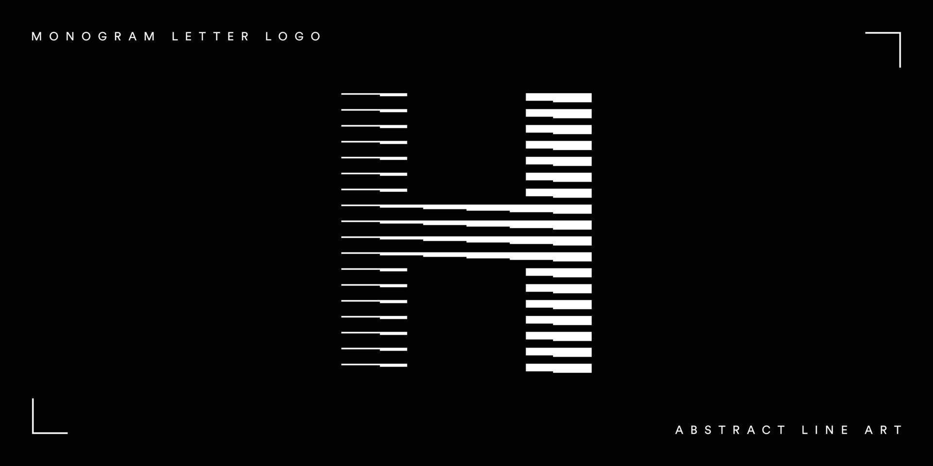 abstrakt linje konst brev h monogram logotyp vektor