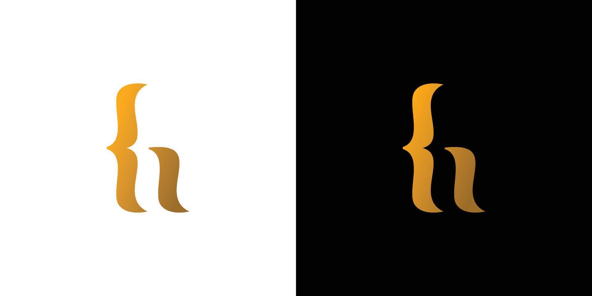enkel och modern h brev första logotyp design 2 vektor