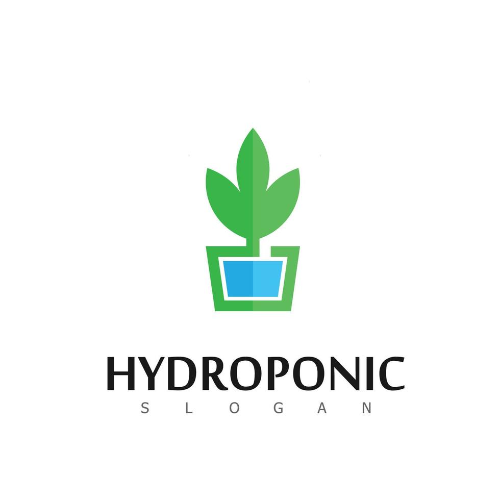 hydroponiska natur naturlig logotyp design symbol vektor