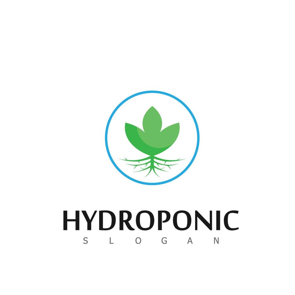 Symbol für das Design des natürlichen Logos der hydroponischen Natur vektor