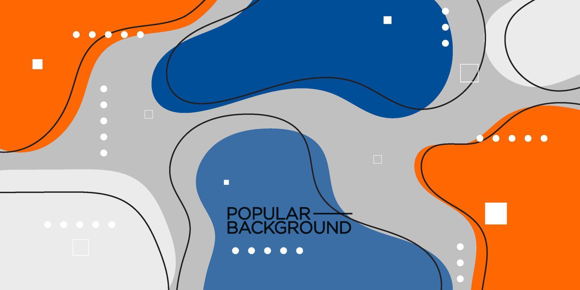 moderner erstklassiger bunter flüssiger abstrakter Hintergrund mit fester blauer und orangefarbener weicher Farbe auf dem Hintergrund. eps10-Vektor vektor