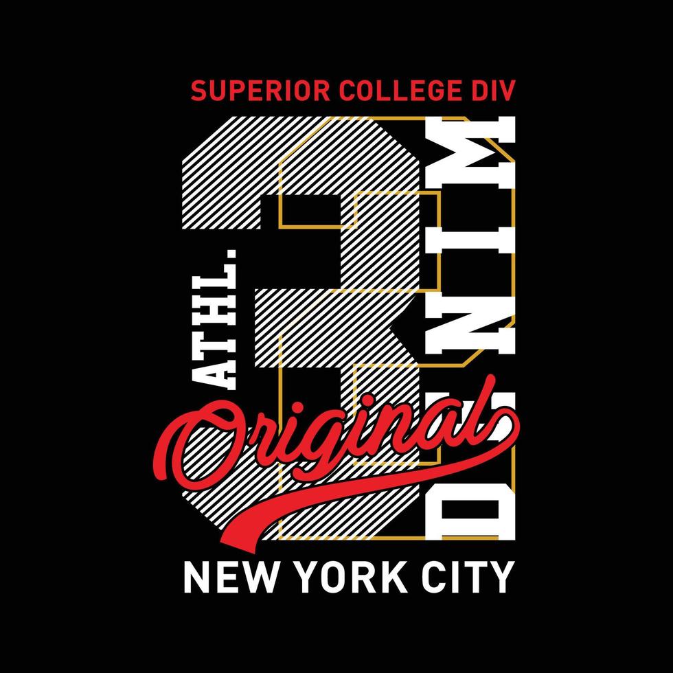 College New York City Typografie, T-Shirt-Grafiken. vektor