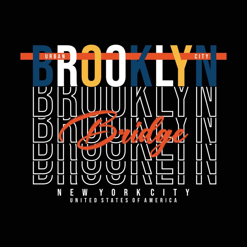 Brooklyn City Typografie T-Shirt Grafikdesign, Vektorillustration vektor