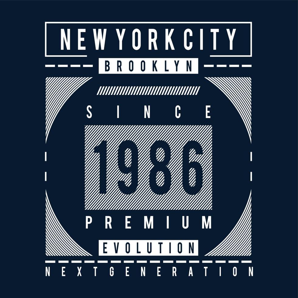 brooklyn-typografiedesign für t-shirt-druck, vektorillustration vektor