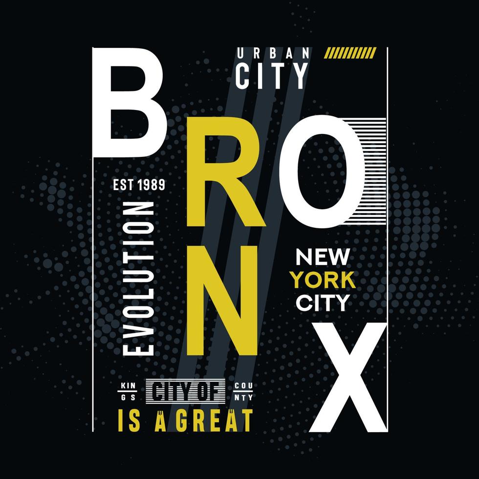 Bronx-Typografie-Design für T-Shirt-Druck vektor