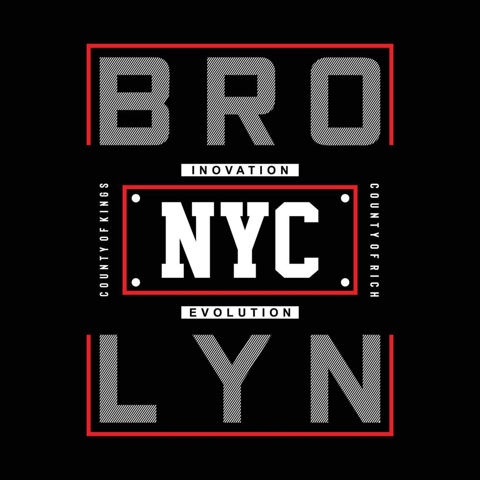 brooklyn, nyc typografiedesign für t-shirt-druck vektor