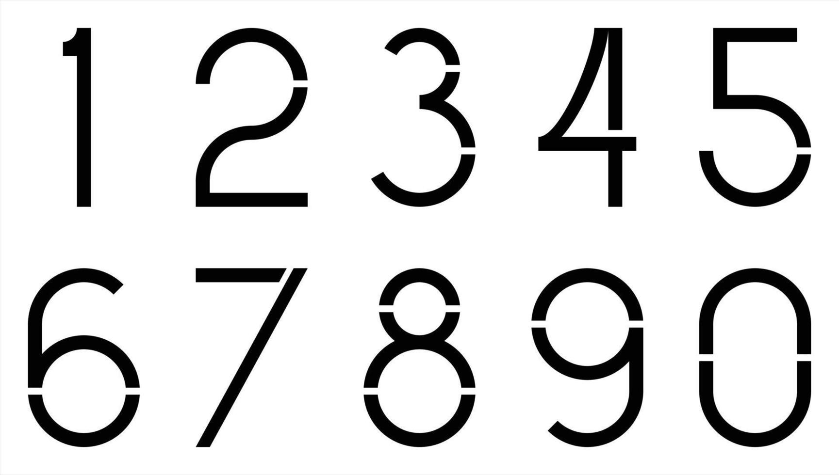 Zahlen von 0 bis 9 Schablone vektor