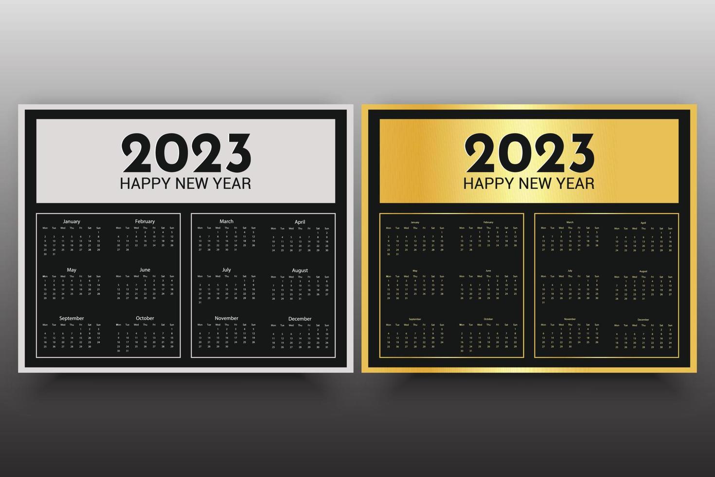 moderner Kalender 2023 Designvorlage. Wandkalender 2023 Jahre Design. vektor