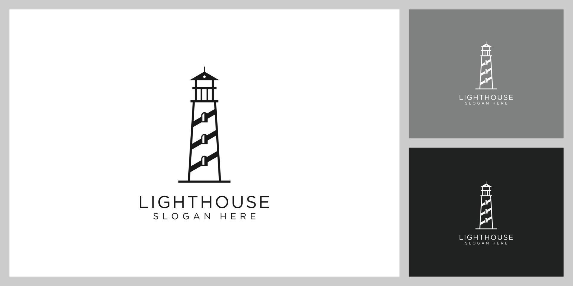 Leuchtturm-Logo-Design-Vektor-Vorlage vektor