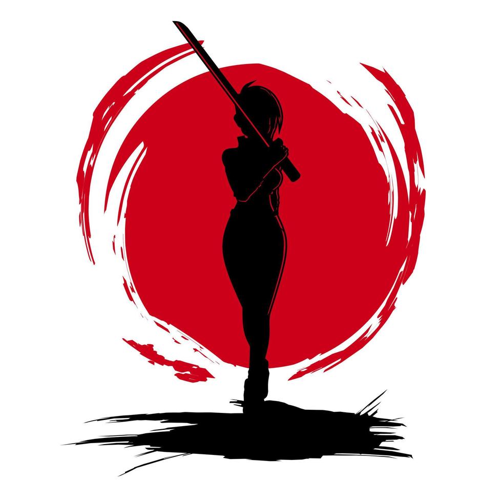 Samurai der Schwertheld für farbenfrohes T-Shirt-Design. abstrakte Vektorillustration. vektor