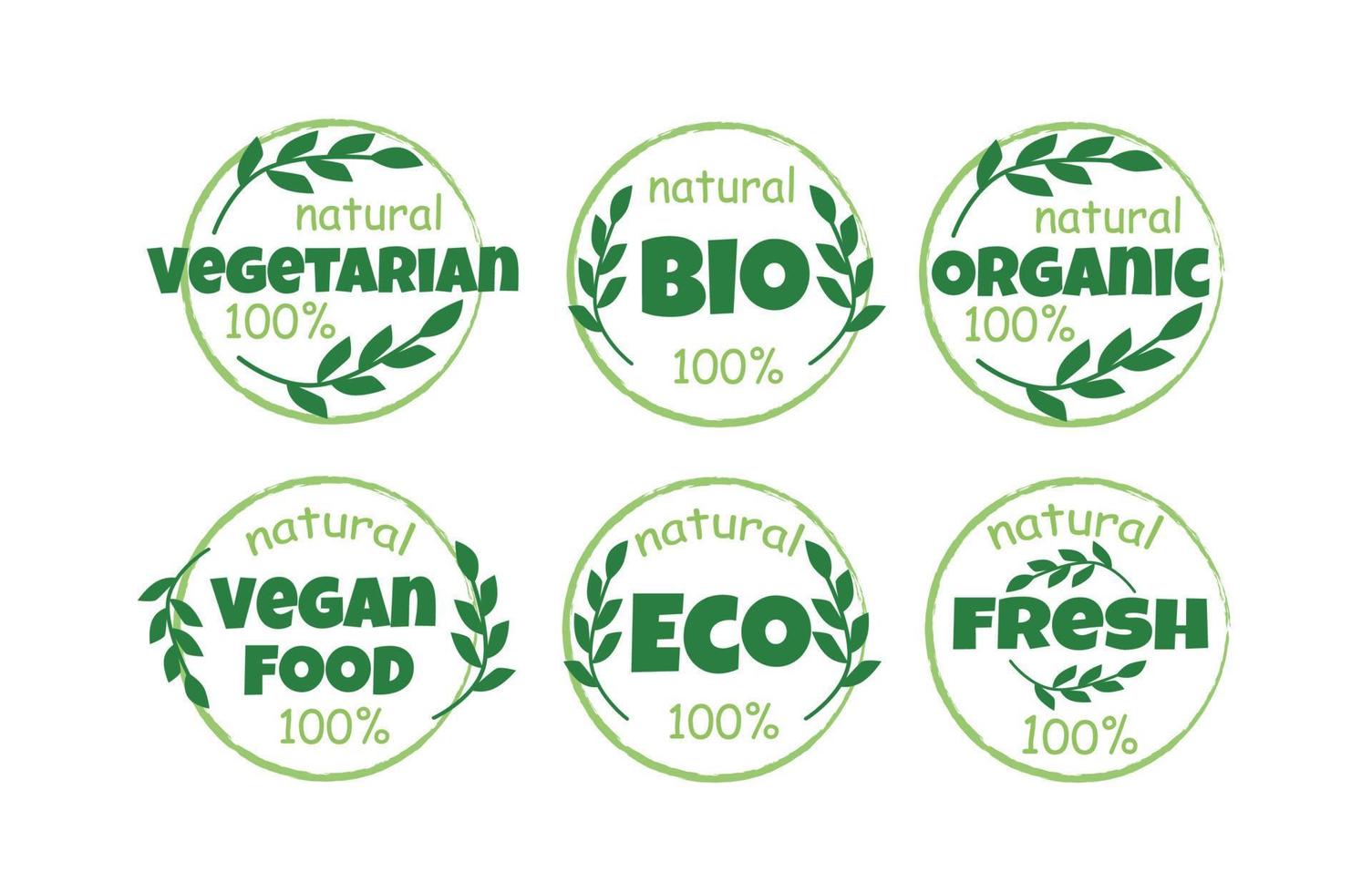 eco bio organisk och naturlig Produkter klistermärke märka bricka och logotyp vektor