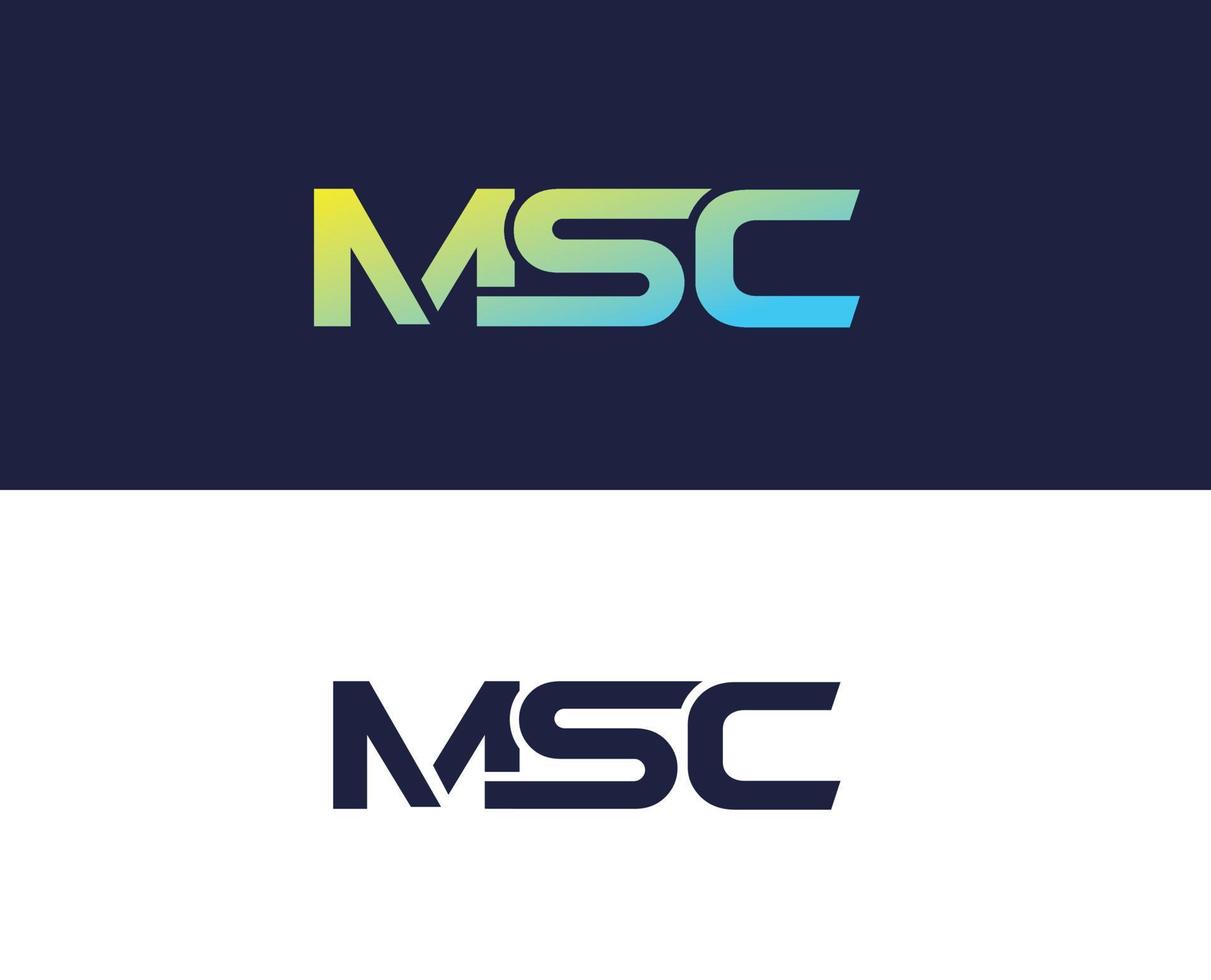 msc-Buchstaben-Typografie-Logo-Design vektor