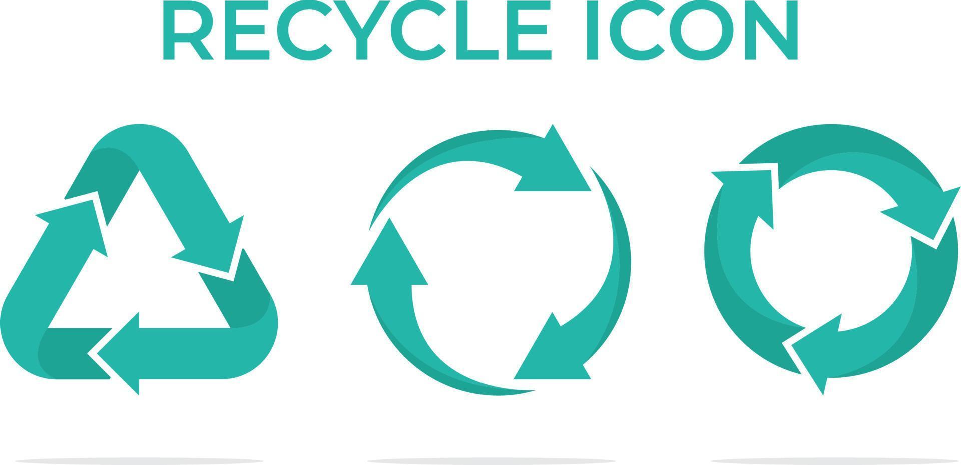 recyceln Sie flache Symbole. kostenloser Vektor