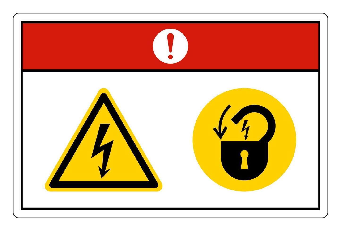 fara farlig Spänning låsa ut elektrisk kraft symbol tecken på vit bakgrund vektor