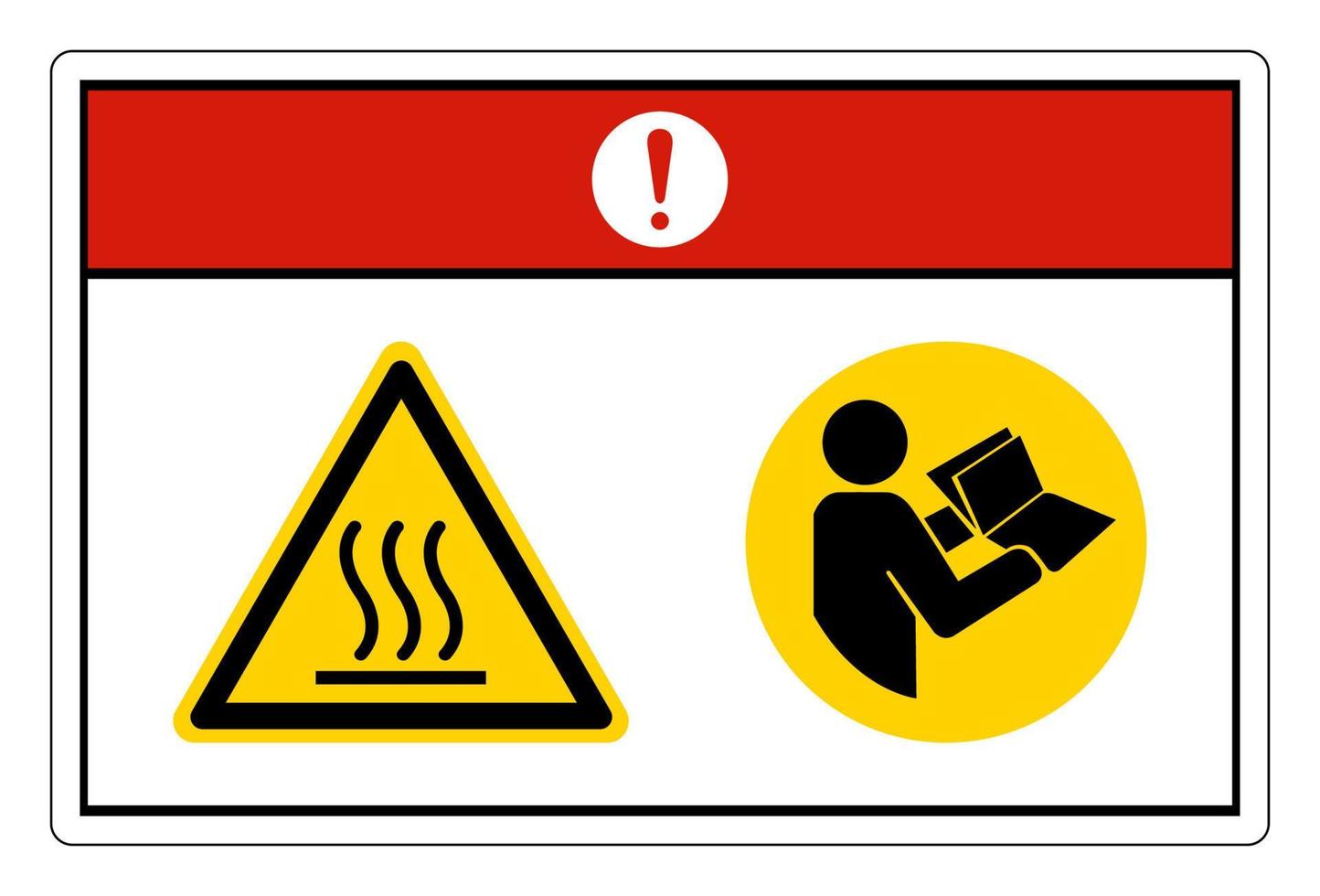 fara varm yta hänvisa instruktion manuell häfte symbol tecken på vit bakgrund vektor