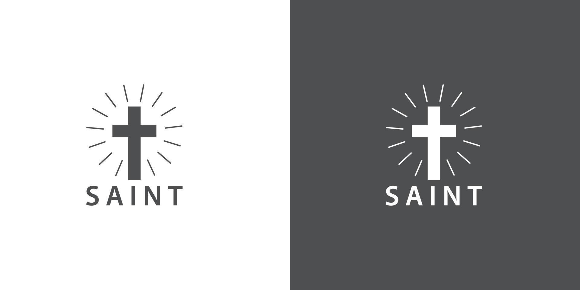 Saint Church Logo einfache Designidee vektor