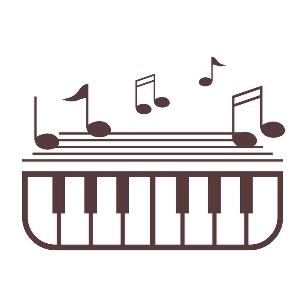 piano logotyp ikon design vektor