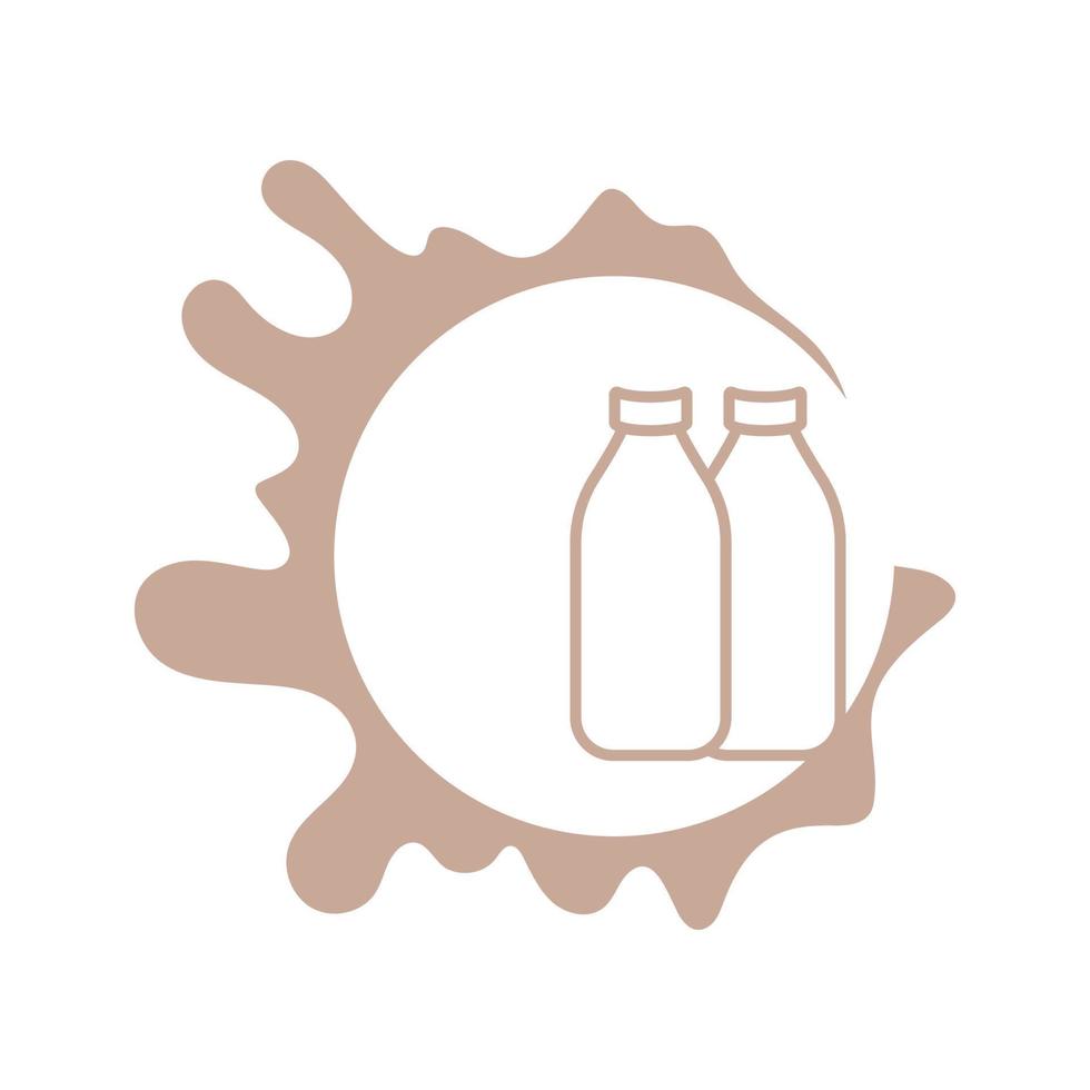 färsk mjölk logotyp ikon design vektor